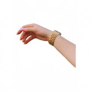 NEW ANDI women's wide stainless steel apple watch band in gold